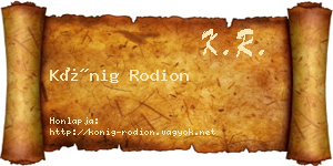 Kőnig Rodion névjegykártya